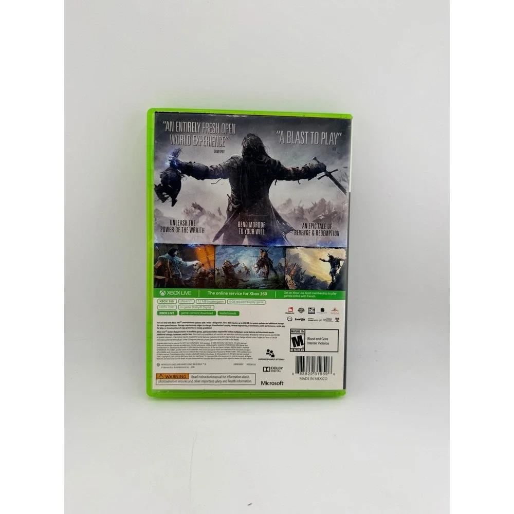 Middle-earth‎ Shadow of Mordor Xbox 360 2-Disc Set Complete with Manual NTSC